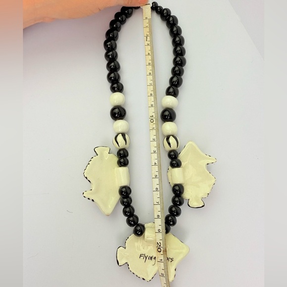 Flying Colors ceramic fish necklace paired- french vtg Marion Godard bracelet - Picture 5 of 10